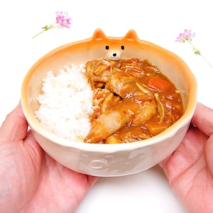 Shiba Inu Bowl 6.7 inches Prototype Ceramic Dog Lover Gift Handmade in Japan