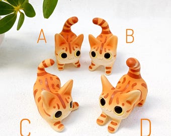 陶器の猫の置物 イタリアの芸術陶器デザイン 動物コレクション