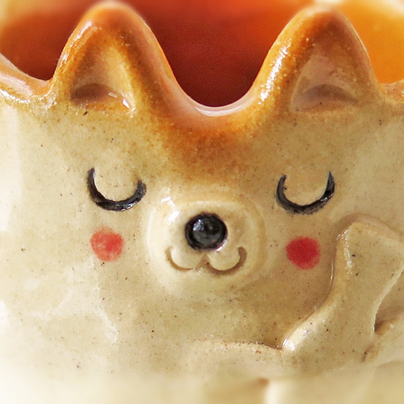 Ceramic tableware The small liquor cup of feel mellow Shiba Inu 柴犬工房しろ image 1