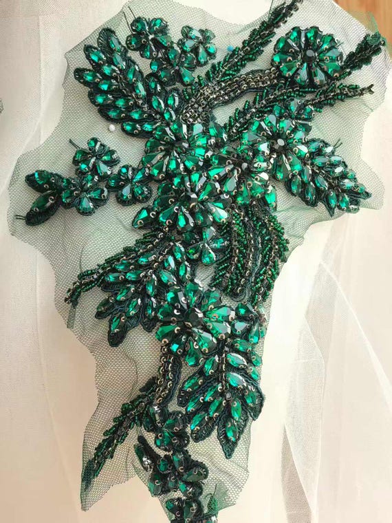 Emerald Green Rhinestone Applique Pair, Bridal Dress Sash H0781 Rhinestone Applique Crystal Bridal Wedding Sash Belt - Etsy Israel Emerald Green Rhinestone Applique Pair, Bridal Dress Sash H0781 Rhinestone Applique Crystal Bridal Wedding Sash Belt - Etsy Israel