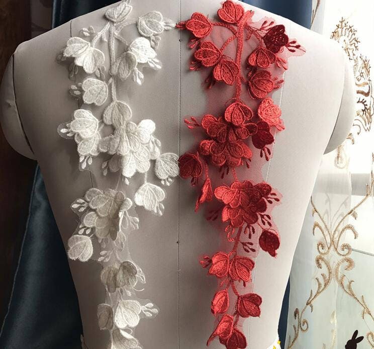 Elegant 3D Floral Lace Appliques Delicate Wedding Embroidery | Etsy