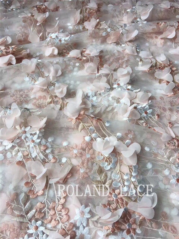 Rose nuptiale vive en mousseline de soie soie soie Floral dentelle tissu brodé Tulle robe de tissu 1 verge S0428 ca8f37 Rose nuptiale vive en mousseline de soie soie soie Floral dentelle tissu brodé Tulle robe de tissu 1 verge S0428 ca8f37