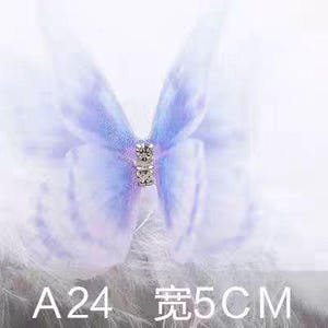 3D Beaded Colorful Butterfly Lace Applique, Bridal Gown Embroidery Patches 4cm-5cm A395 wedding Tulle Bridal gown wedding lace bridal veil