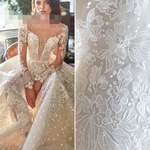 Venice Floral Ivory Floral Lace Fabric Trim Embroidery Collar Bridal Gown Wedding Dress accessories bridal veil lace wedding dress H0630