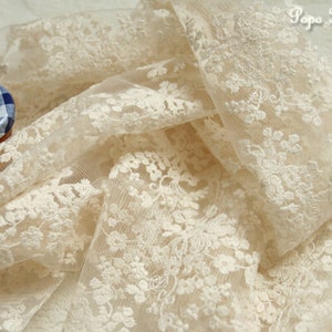 Ivory Cotton Floral Lace Fabric Wedding Bridal Embroidered - Etsy