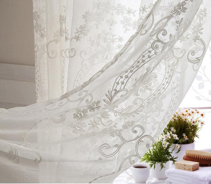 Ivory Lace Fabric Lace Curtain Embroidered Gauze Fabric Cotton - Etsy