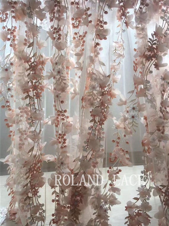 Rose nuptiale vive en mousseline de soie soie soie Floral dentelle tissu brodé Tulle robe de tissu 1 verge S0428 ca8f37 Rose nuptiale vive en mousseline de soie soie soie Floral dentelle tissu brodé Tulle robe de tissu 1 verge S0428 ca8f37