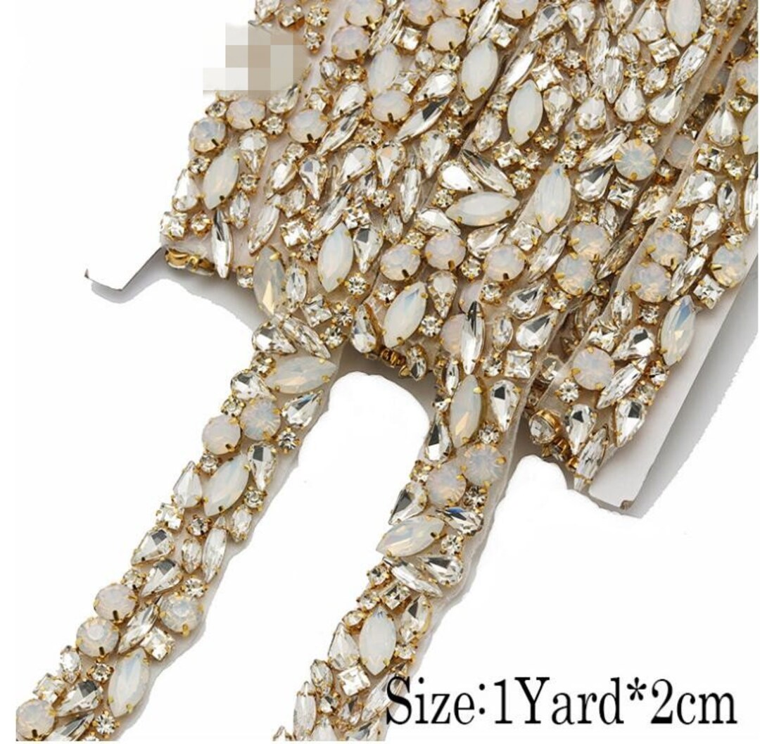 Strass Cha&icirc;ne Fer Perl&eacute; Sur Appliques Garniture Robe De Mari&eacute;e Embellissement EB