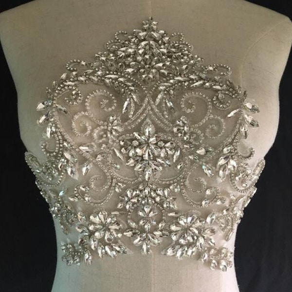Sliver Deluxe 3D Rhinestone Beaded crystal Applique Collar Bridal Accessories Wedding Dress Sash bridal Belt Headband Straps H0156