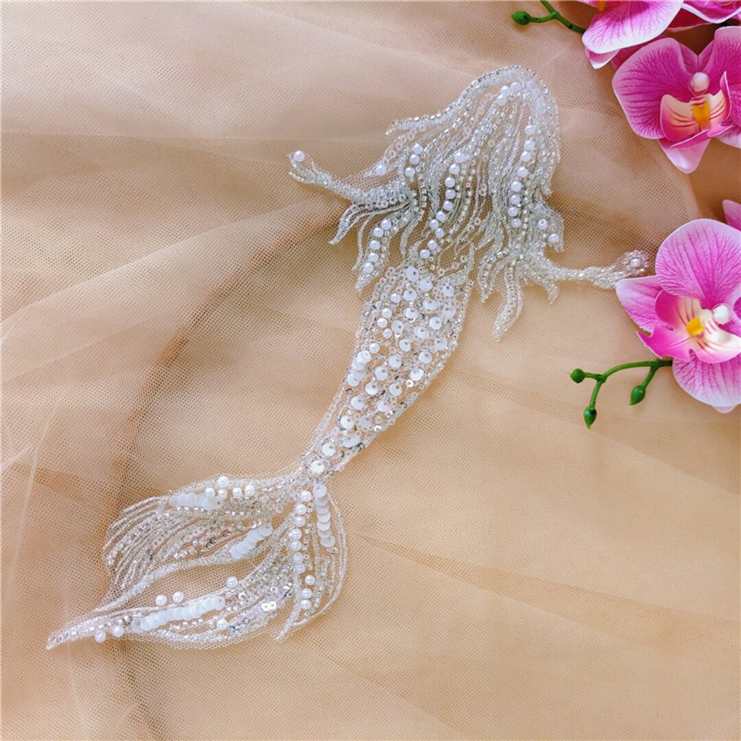 Mermaid Goldfish Wedding Veil Ivory Lace Tulle Fabric Gauze Etsy