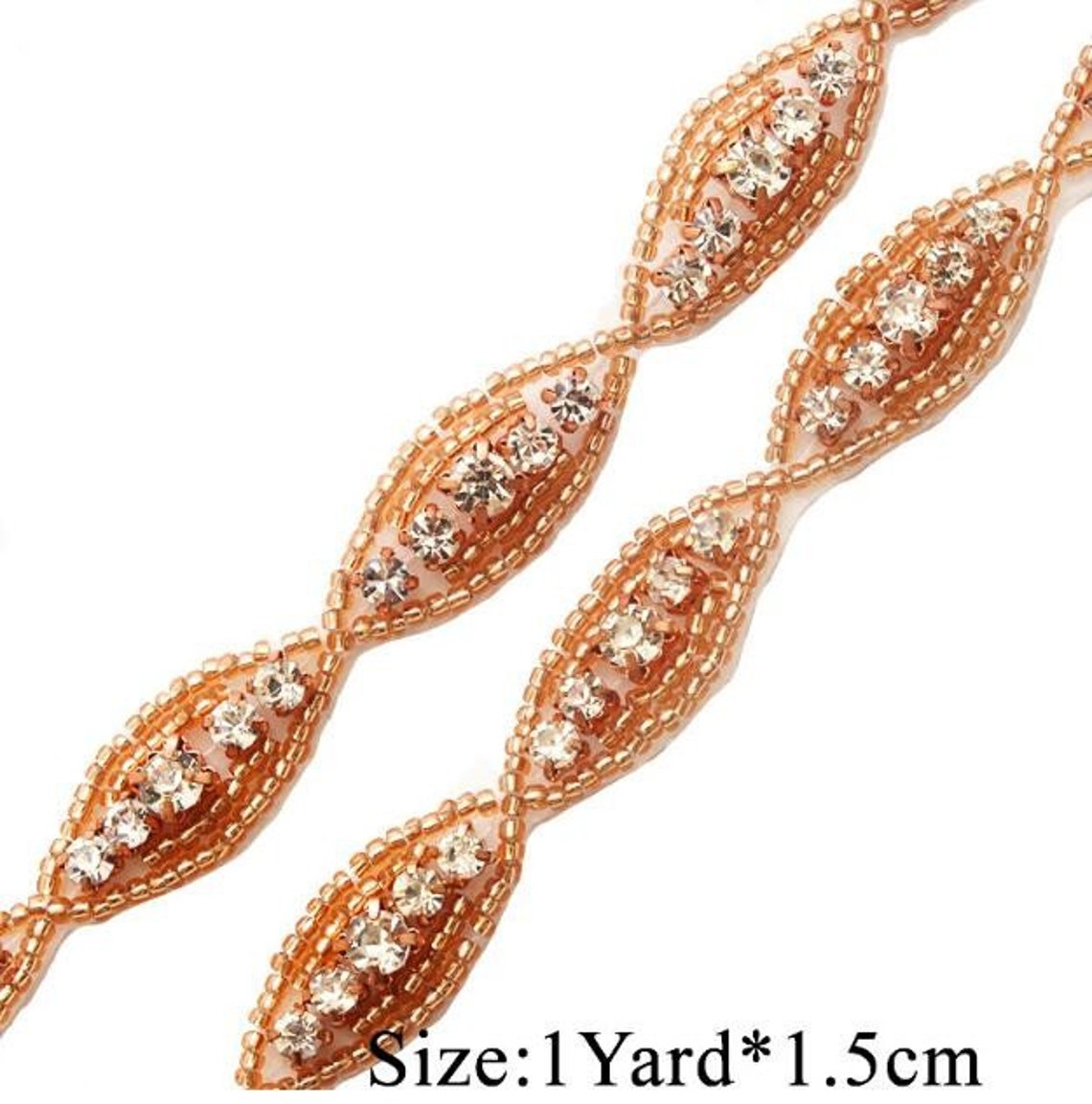 Thin Rhinestone Crystal Beaded Lace Trim Rhinestone Applique Etsy