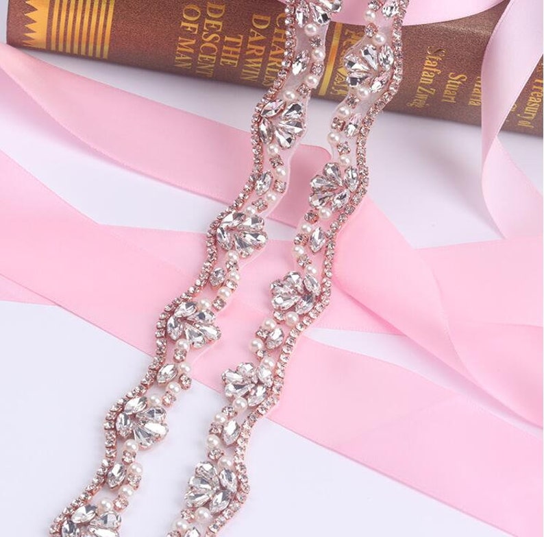 Rhinestone Crystal Beaded Lace Trim Rhinestone Applique Bridal Etsy