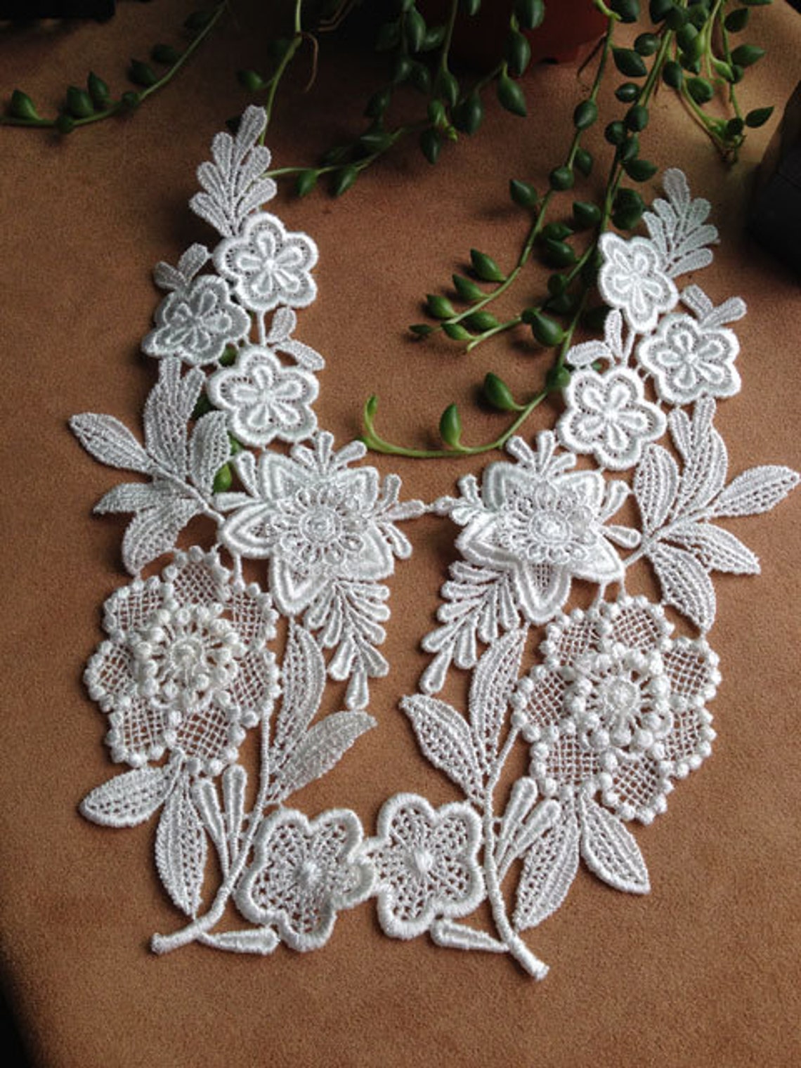 1pair White Flower Lace Appliques Embroidery Hollow Out Etsy