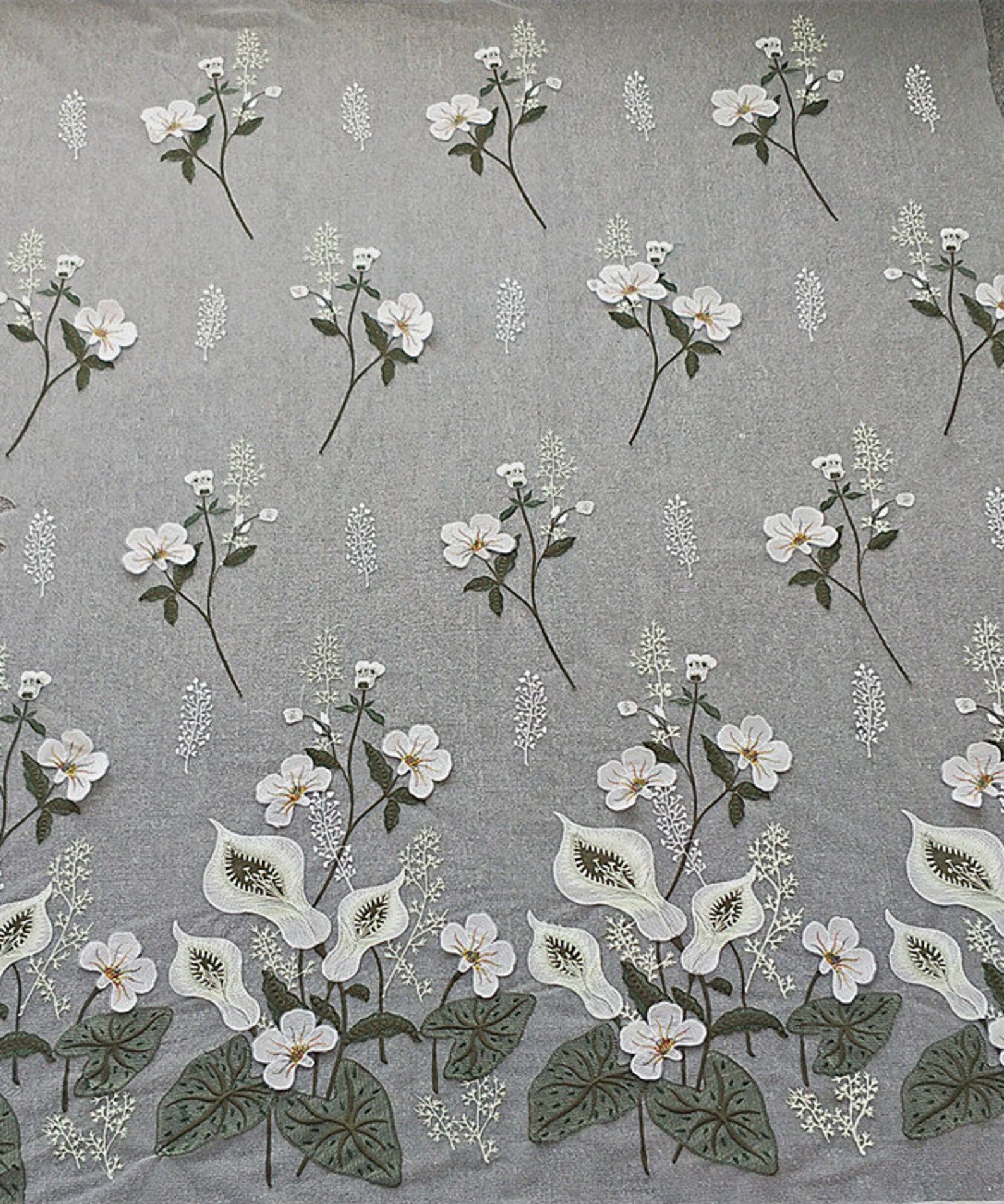 Colorful Lily Flower Leaf Lace Fabric Embrodiery Dress Lace Etsy