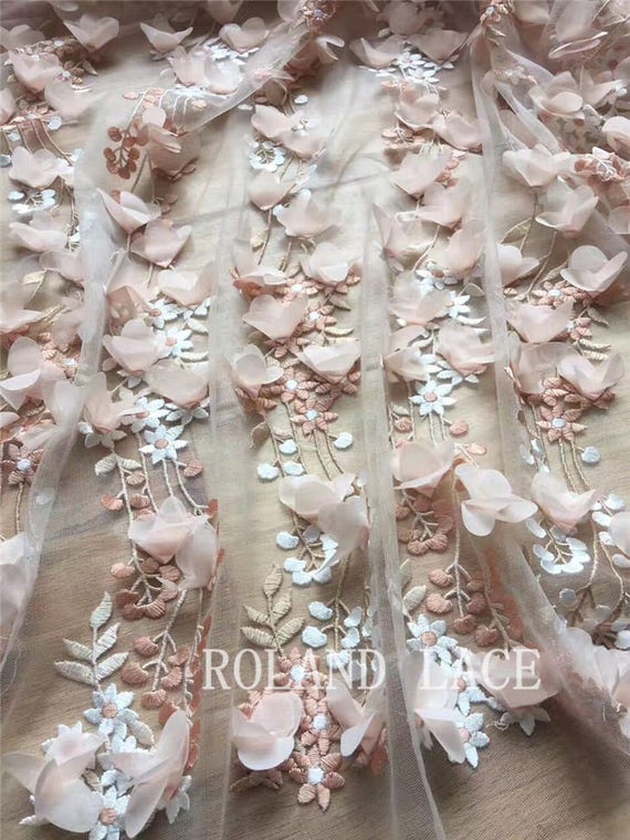 Rose nuptiale vive en mousseline de soie soie soie Floral dentelle tissu brodé Tulle robe de tissu 1 verge S0428 ca8f37 Rose nuptiale vive en mousseline de soie soie soie Floral dentelle tissu brodé Tulle robe de tissu 1 verge S0428 ca8f37
