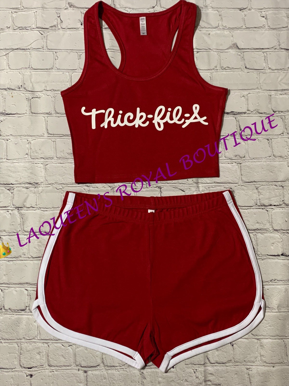 Thick Fila Wine Racer Back Top Set - Etsy
