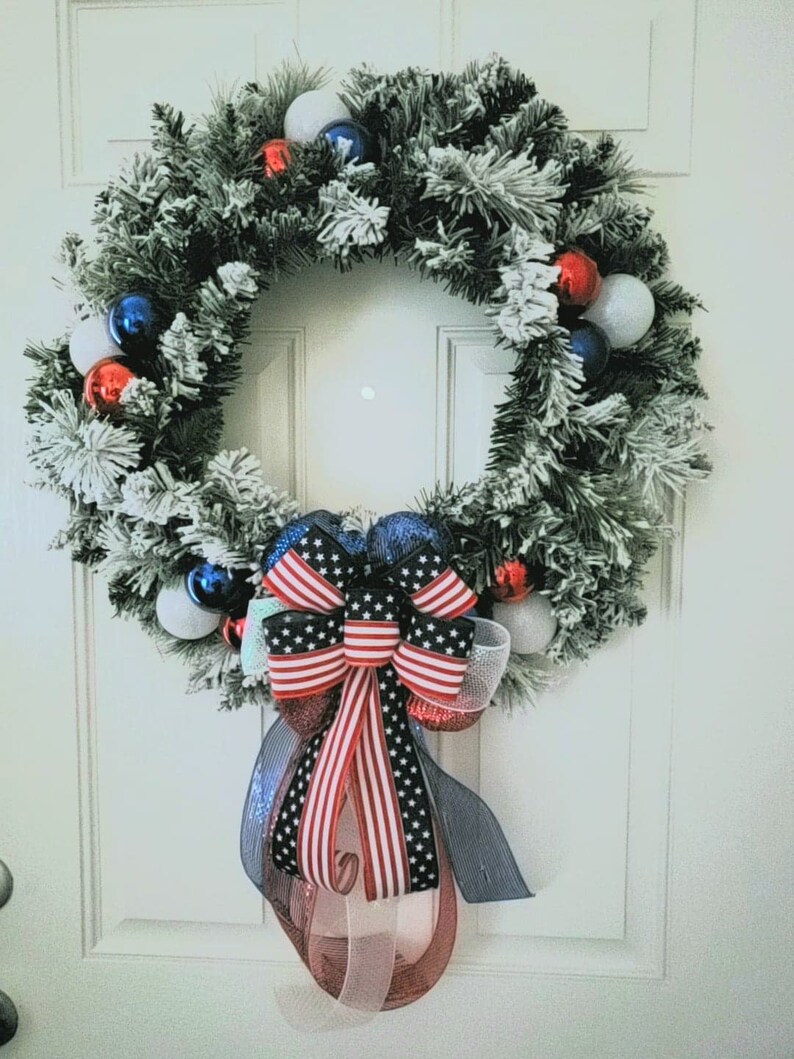 Patriotic Christmas Wreath 