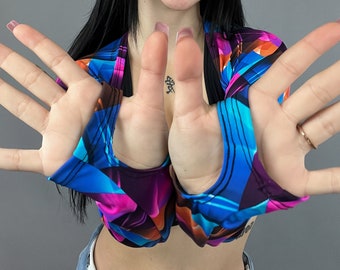 Futuristic Festival Shrug: Eco-Friendly Exotic Dancewear for EDM Raves & Parties - Handmade Trendy Outfit