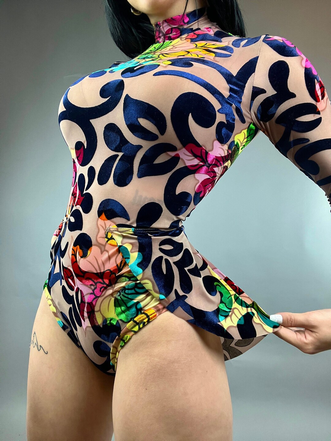 Custom Inked Regal Leotard with Peplum - Velvet main image 0