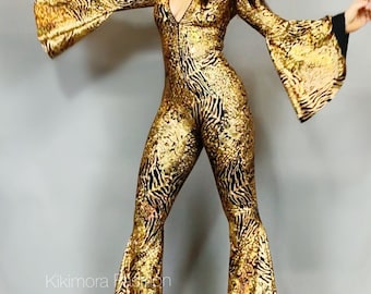 Bohemian Disco Jumpsuit: Exotic Dance Wear for Coachella, Festivals & Raves - Trending Party Outfit
