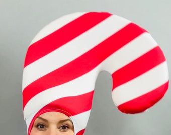 Festive Candy Cane Headpiece for Events and Performers