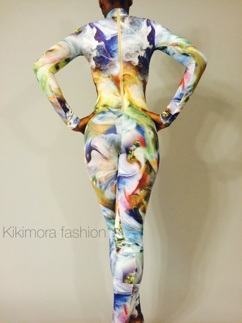CatsuitUnitard. bodysuit. Body paint lycra print. Etsy