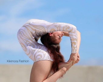 White Spandex Bodysuit for Circus, Dance, Costume - Custom Unisex Leotard Catsuit