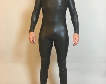 Black jumpsuit for man. Costume for circus performers, dancers, festivals, cosplay.