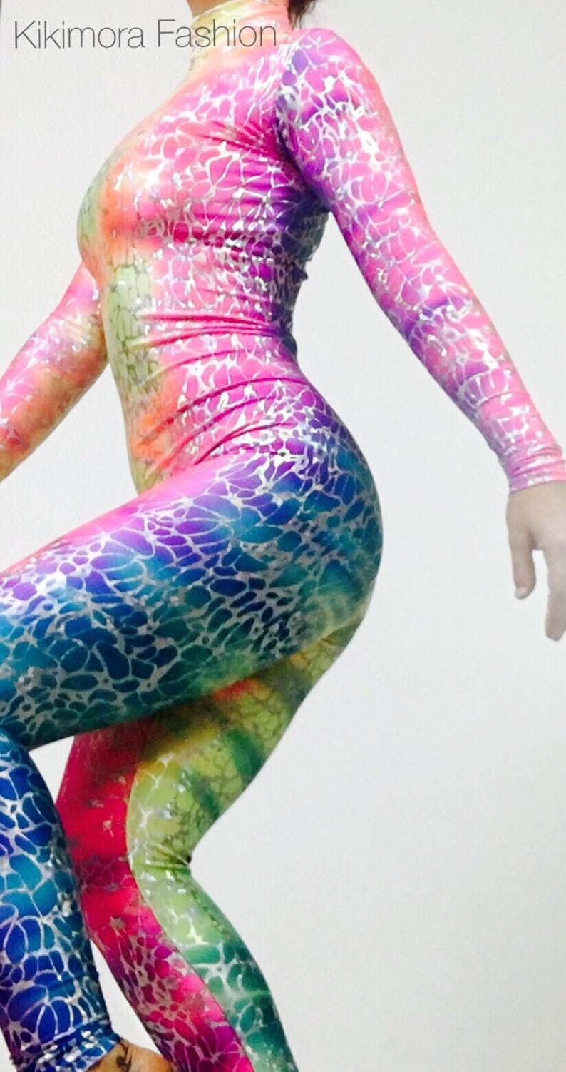 Rainbow Serpent/ bodysuit costume / woman outfit / circus dancer / performer contortionist / gym yoga / Aerial show/trending now image 3