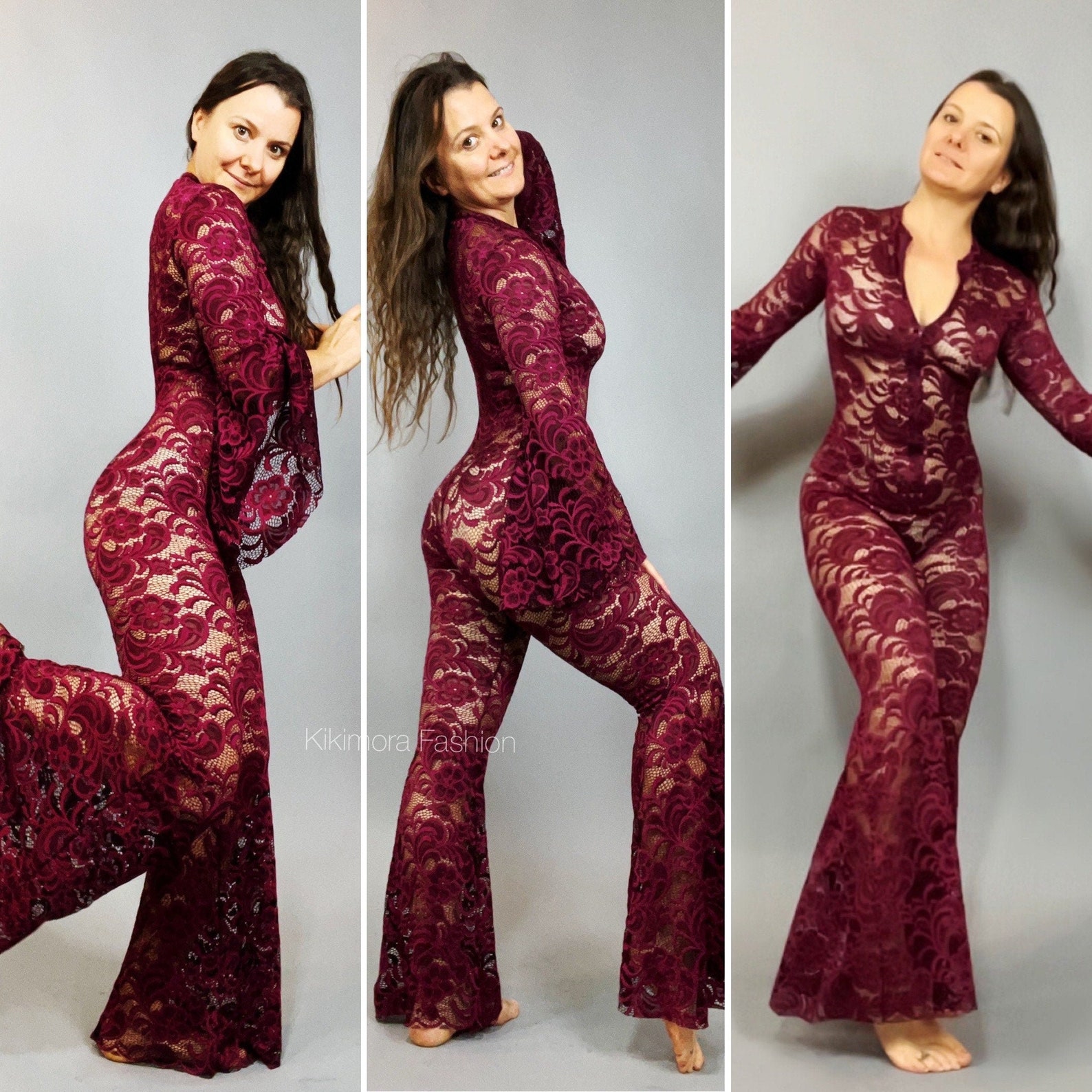 Sheer Jumpsuit Cher Costume Beautiful Lace Costume Festival Etsy