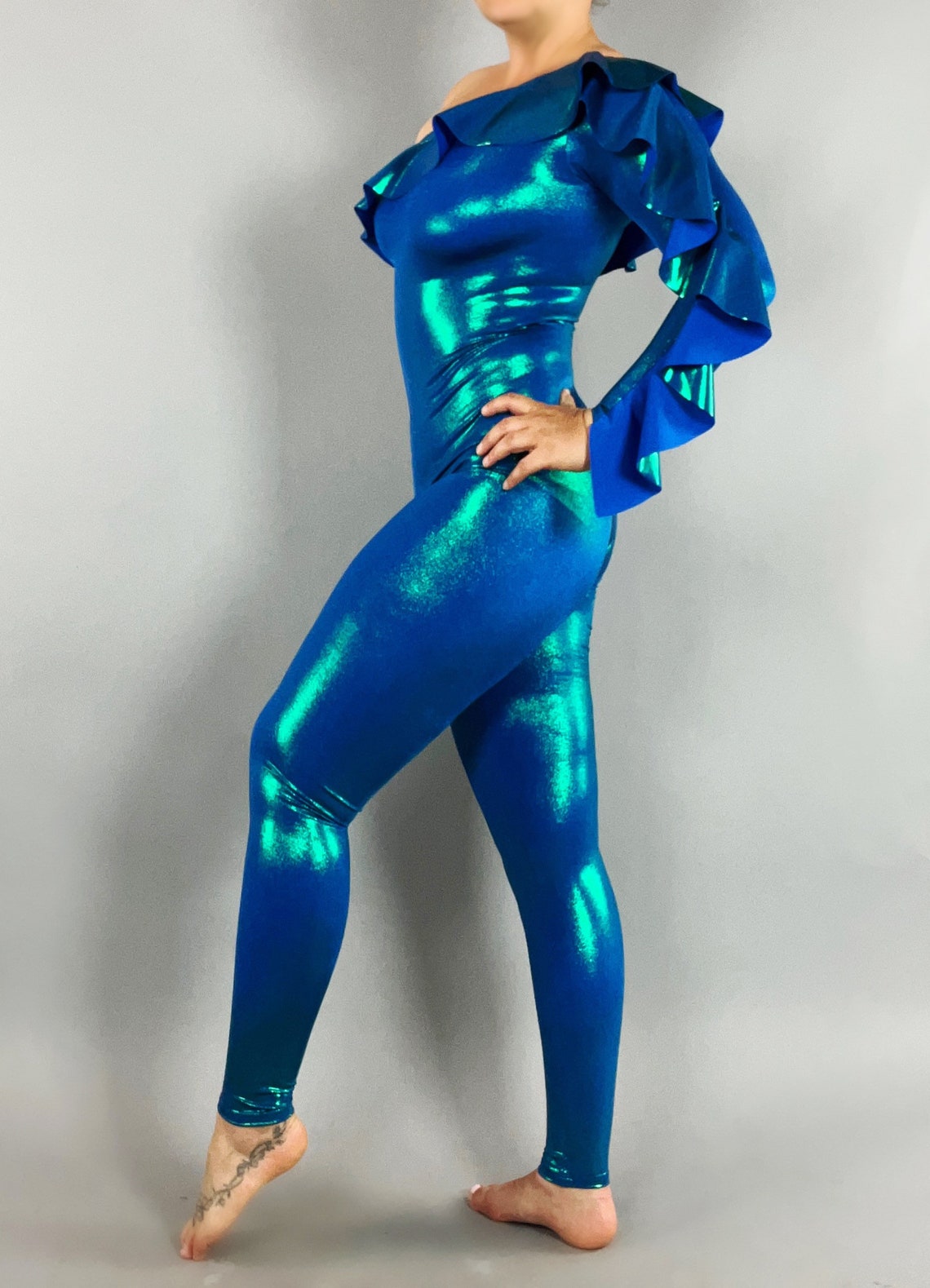 Deep Ocean. Exotic Dance Costume. Gymnastic Unitard Trending Etsy