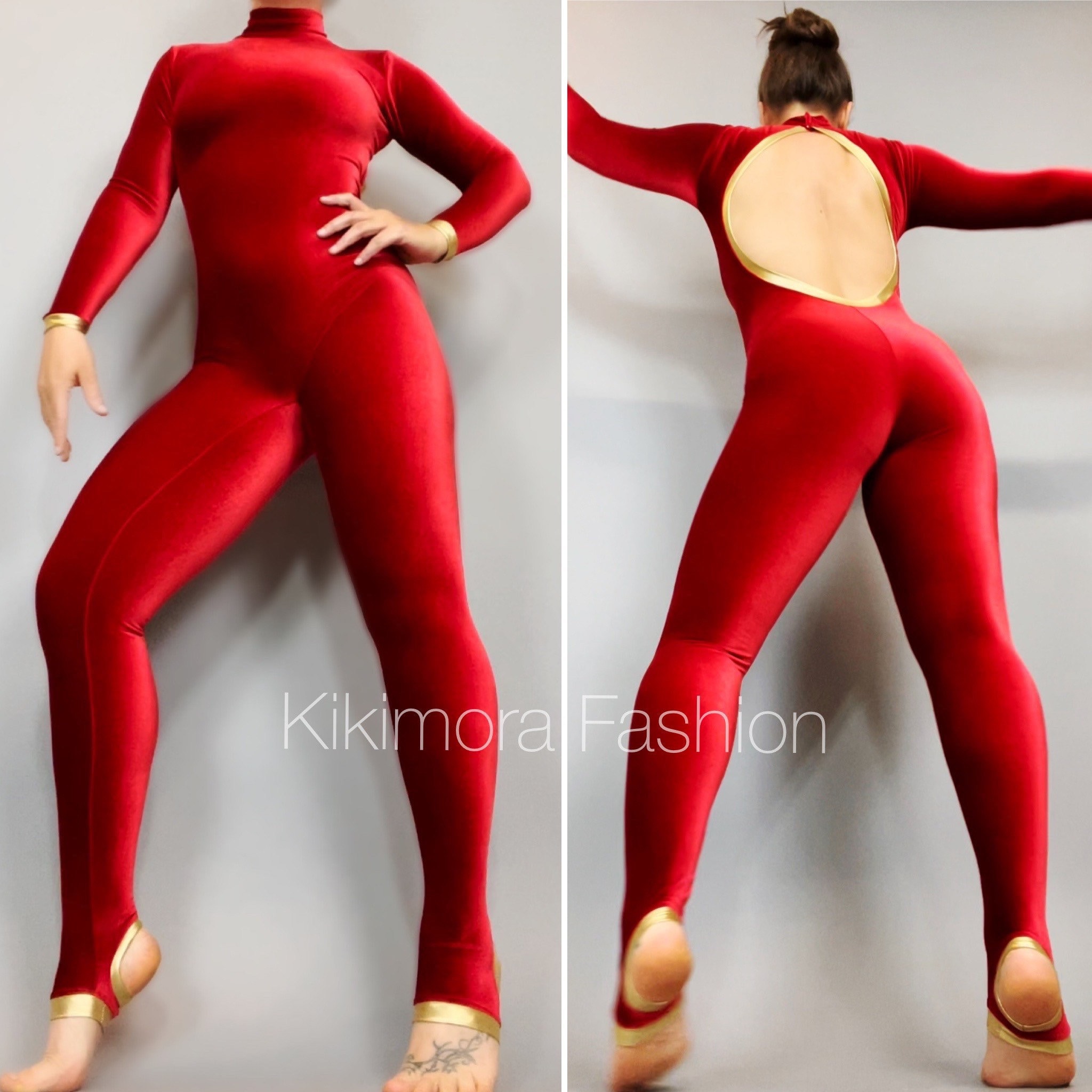 Bodysuit Zentai Lycra Spandex Suit for men in Liquid Gold http