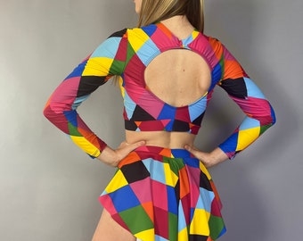 Elegant Dancewear for Circus Performers, Festival Ready Showgirl Outfit