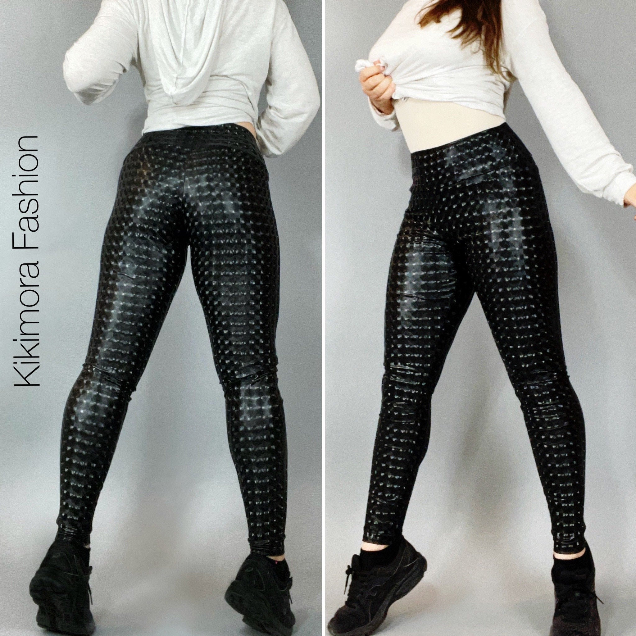 Novelty Latex Tights Bling Silver Color Latex Leggings Men With