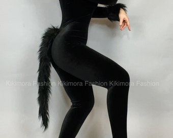 Cat Woman Bodysuit Costume Exotic Dance Wear Beautiful