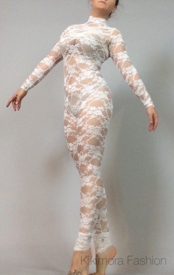 Lace Catsuit sheer Bodysuit for Woman or Man Wedding - Etsy Finland