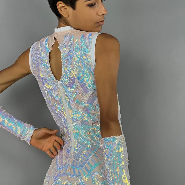 Unicorn jumpsuit, Beautiful exotic dancewear, wedding jumpsuit, gymnastic bodysuit, trending now.