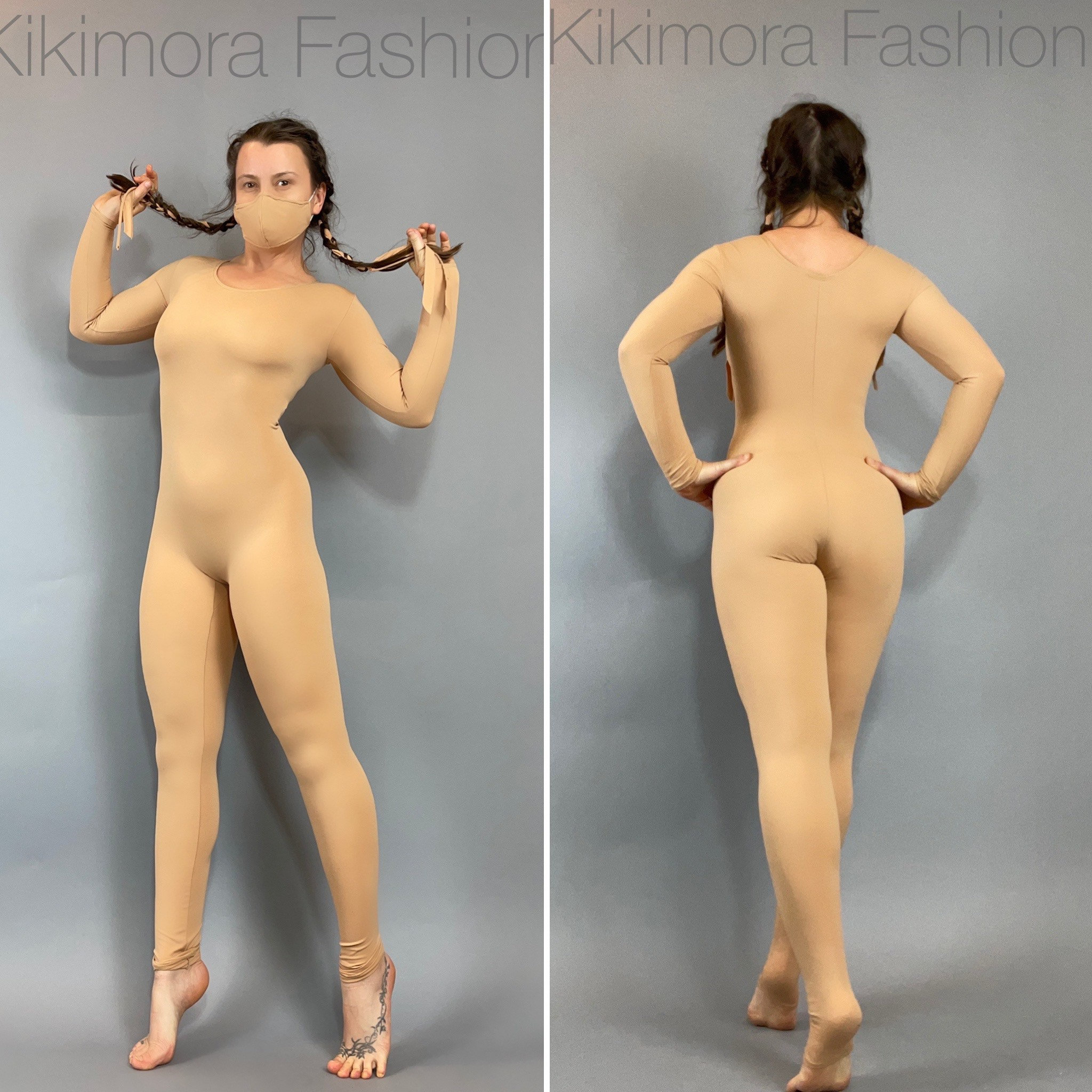 Nude Leotard Nuda Gymnastic Illusion Skin Bodysuit Lycra Custom