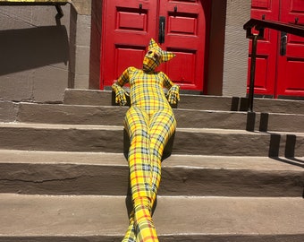 Futuristic Kitty Costume: Artistic Catsuit for Burning Man, Exotic Dance, Aerialist & Festival Wear