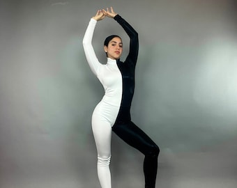 Elegant Circus Jumpsuit, exotic dance wear, trending now,  UV glow, gymnastic bodysuit, dance teacher gift, dance competition costum