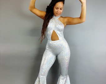Disco Jumpsuit, Bellbottom onesie, Selena costume, Party outfit, Festival Fashion. Trending now.
