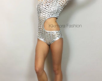 Exotic Dance wear, Futuristic fashion, Gymnastic leotard, Pole Dance costume.trending now.