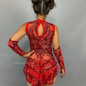 Dazzling Sequin Bodysuit for Aerialists, Pole Dancers & Showgirls - Customizable Leotard Costume
