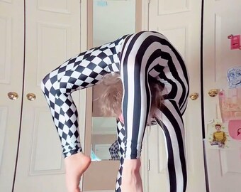 Elegant Circus Jumpsuit, exotic dance wear, trending now, uv glow clothing, gymnastic bodysuit, dance teacher gift, stage wear