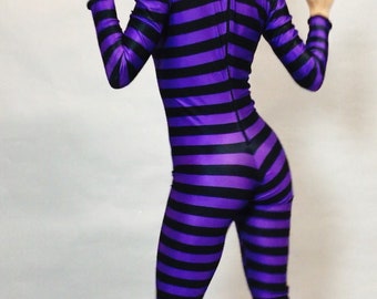 Cheshire Cat, Halloween costume, spandex jumpsuit, Beautiful Dance wear, trending now.