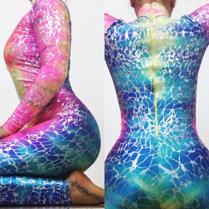 Rainbow Serpent/ bodysuit costume / woman outfit / circus dancer / performer contortionist / gym yoga / Aerial show/trending now image 2