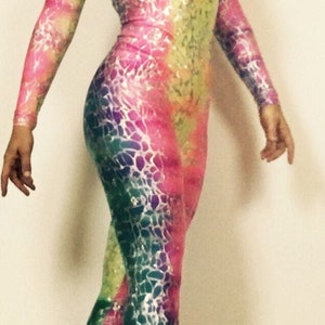 Rainbow Serpent/ bodysuit costume / woman outfit / circus dancer / performer contortionist / gym yoga / Aerial show/trending now image 4