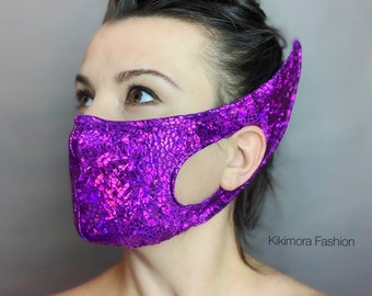 Elf ears face mask for all ages, Beautiful futuristic clothing, Reusable elf mask, like Mandalorian baby yoda.