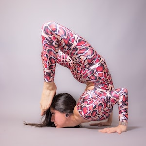 Exotic Snake Print Jumpsuit: Aerialist & Contortionist Unitard, Dance Wear, Circus Costume, Yoga Bodysuit