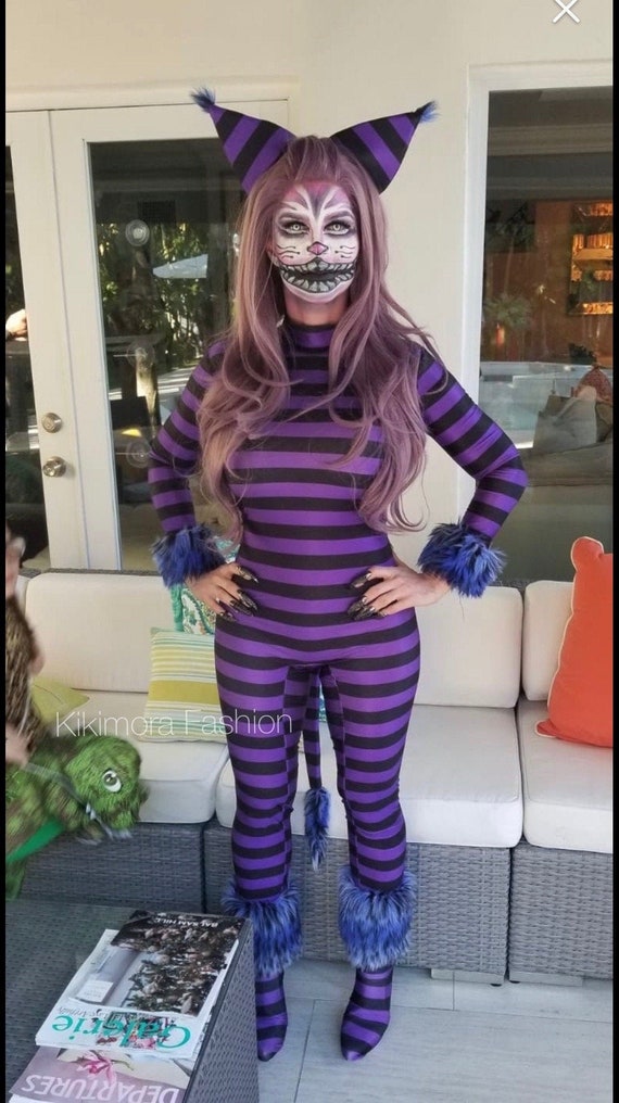 Gato de Cheshire disfraz de Halloween mono de spandex ropa - Etsy España